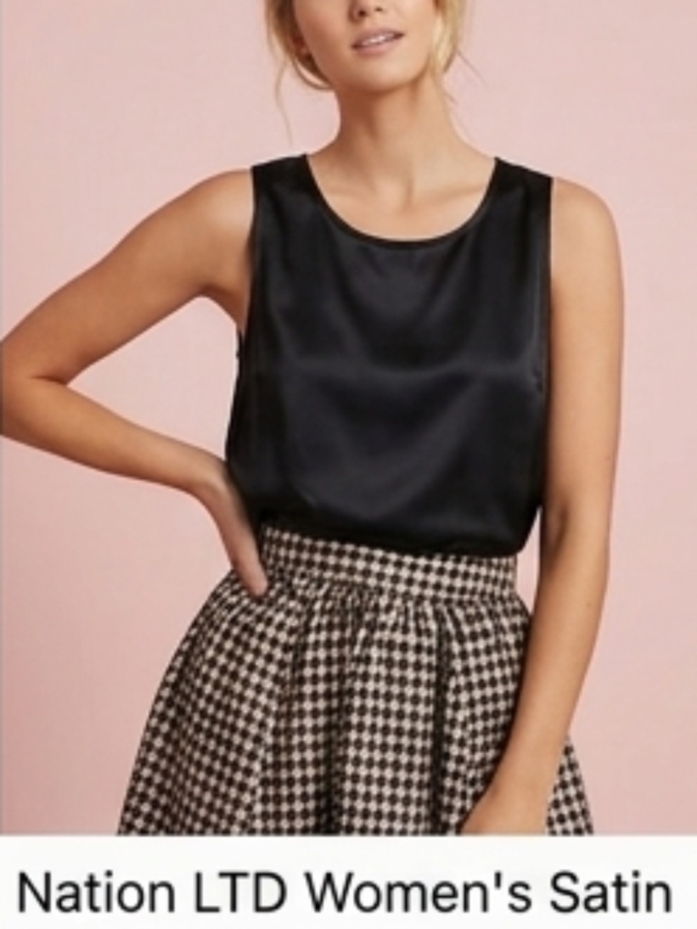 Nation LTD Women's L Black Sleeveless Blouse Women's size Large -Mint Condition!